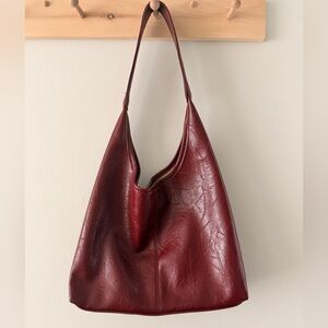 Burgundy Leather Tote Bag